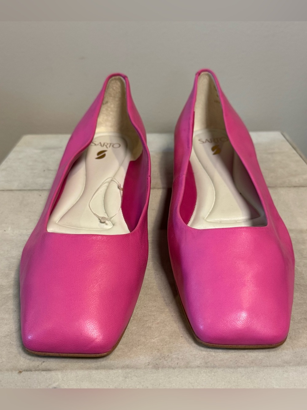Franco Sarto Women’s Pink Leather Square-Toe Ballet Flats, NWOT, size 7.5 - Picture 4 of 7